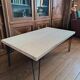 Coffee table in solid bamboo with steel legs.
