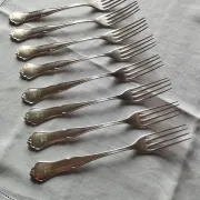 8 small numbered silver-plated forks Sorsakoski