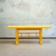Yellow lacquered console with a flip-top surface by McGuire San Francisco, 1970s.
