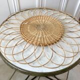 Rattan flower rattan mirror in the 60s