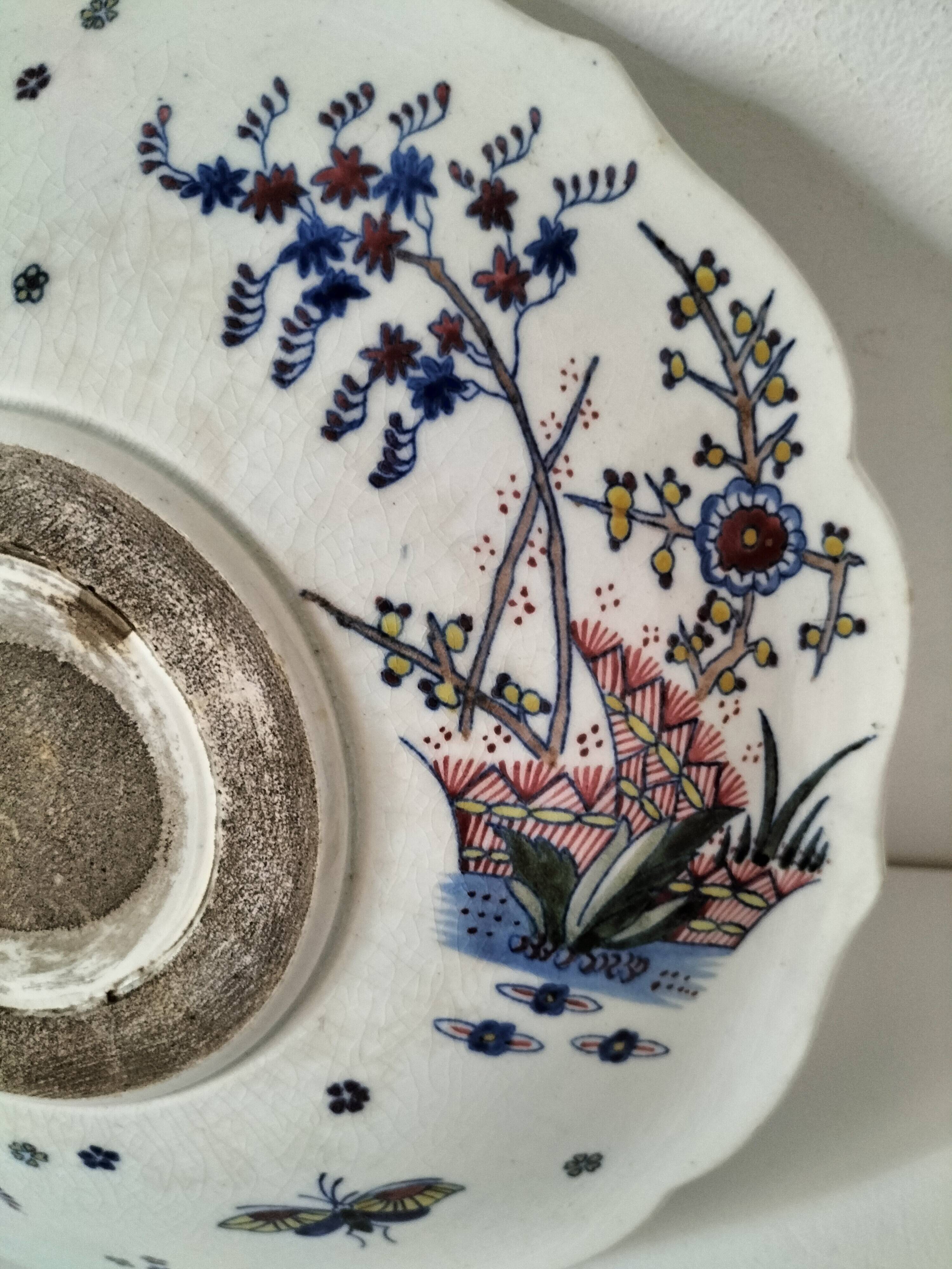 Desvres faience plate – Decoration on both sides – Circa 1890-1910