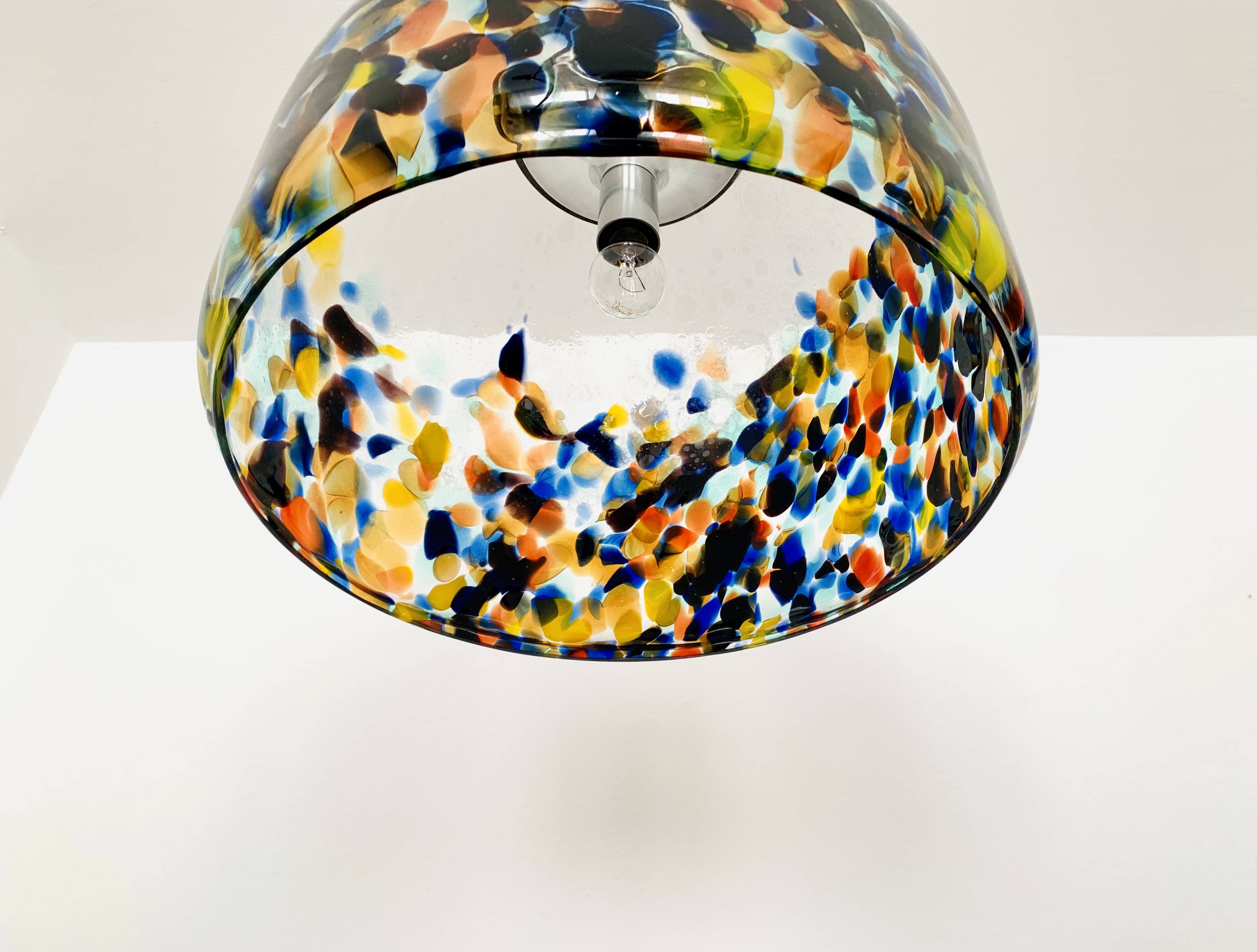 Large Colorful Murano Glass Pendant Lamp