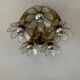 Vintage ceiling lamp in brass and mother-of-pearl 60s-70s