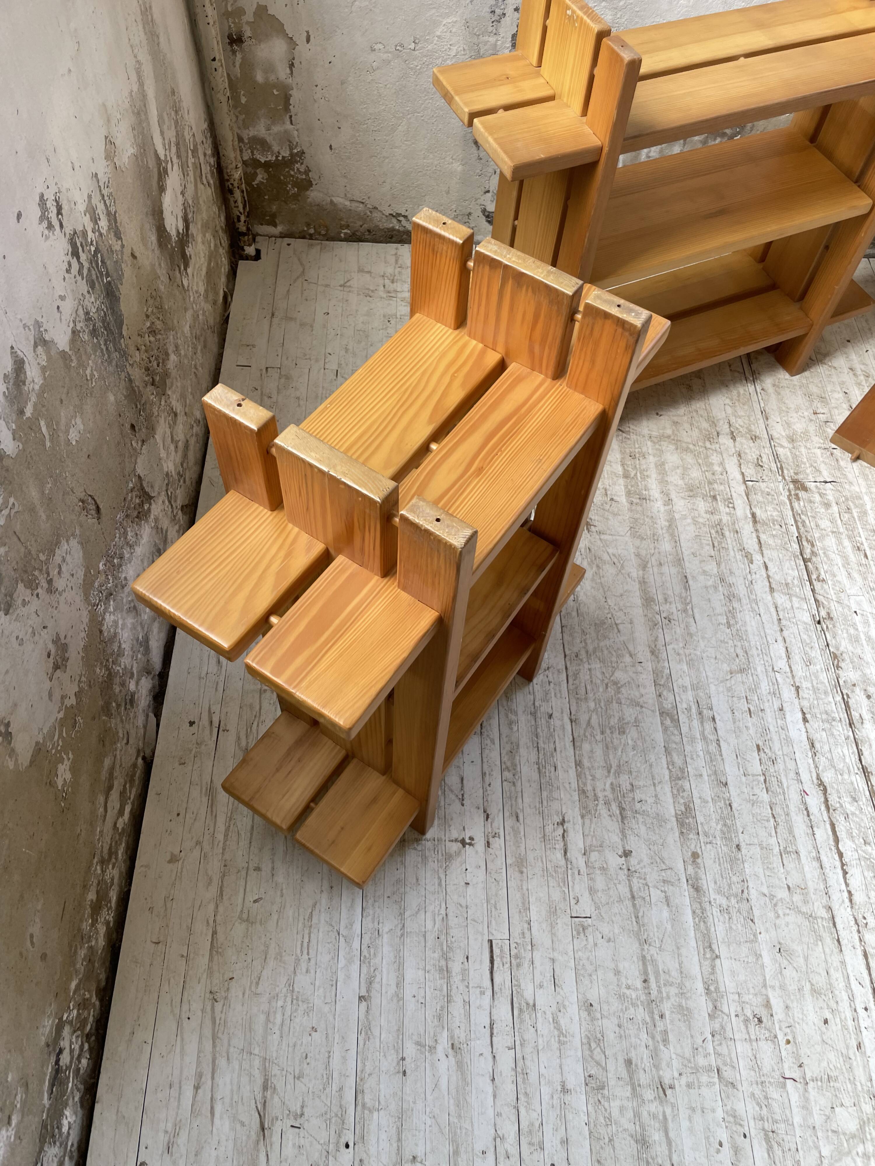 4 solid elm shelves Maison Regain