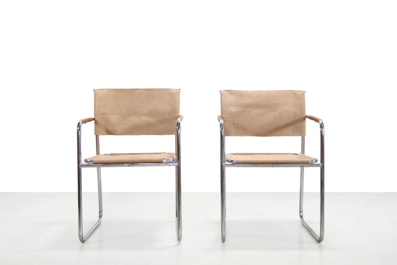 Karin Mobring Amiral chairs in chrome and jute from 1973