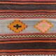 Medium Vintage Turkish Kilim Rug 110x97 cm Wool Kelim, Square