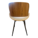 wooden chair with ecru velvet fabric