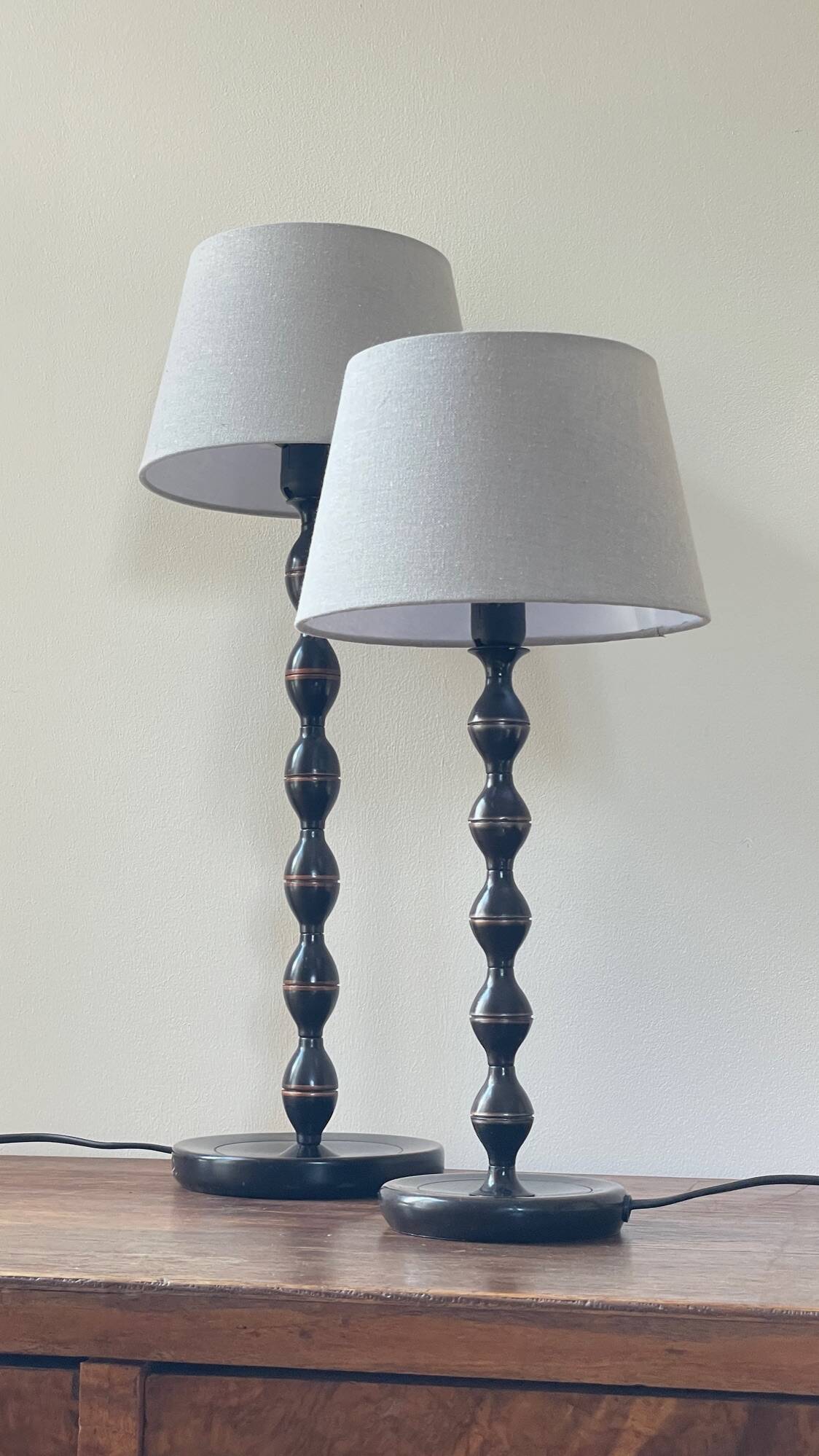 Paire lampes bobines ikea vintage