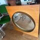 Vintage wall mirror — wood & brass finish (1970s)