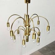German vintage brass chandelier by Star Leuchten, 1970s.
