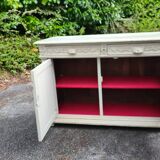Ancien buffet de chasse patine d'origine beige / meuble de chasse
