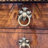 Biedermeier Chest in Walnut Veneer, Cherry, Gold Leaf & Brass, Austria, 1815