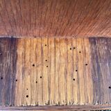 Modernist wooden desk with compass feet 1950