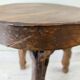 Tabouret brutaliste en ceps de vigne