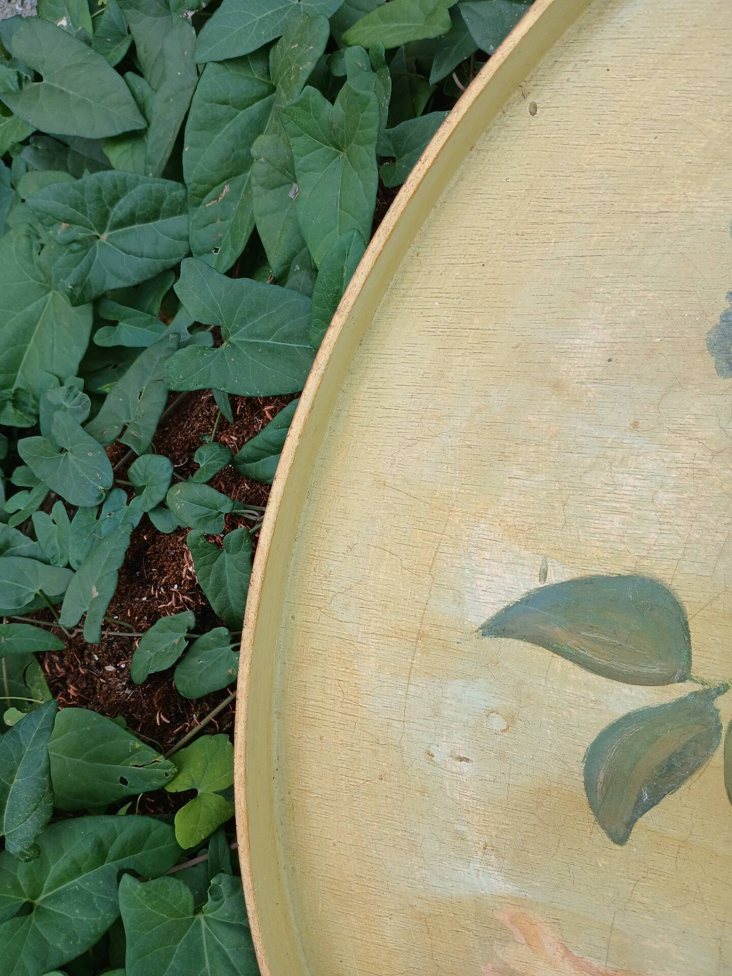 Large ancient wooden platter