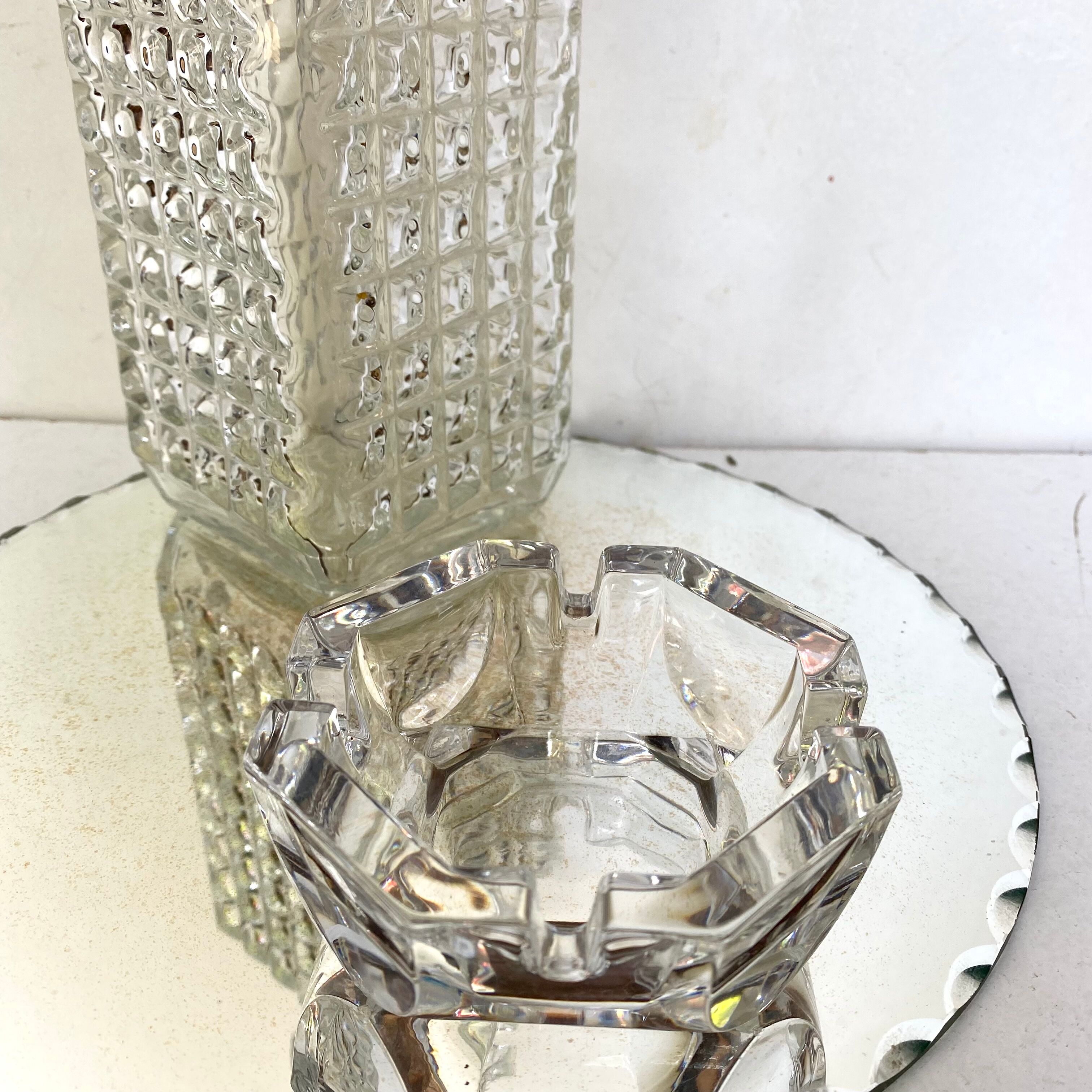 Cendrier vintage en verre ou crystal