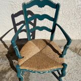 Provencal style straw armchair