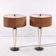 Stiffel Table lamps set Rare with original shade, 1950 USA.