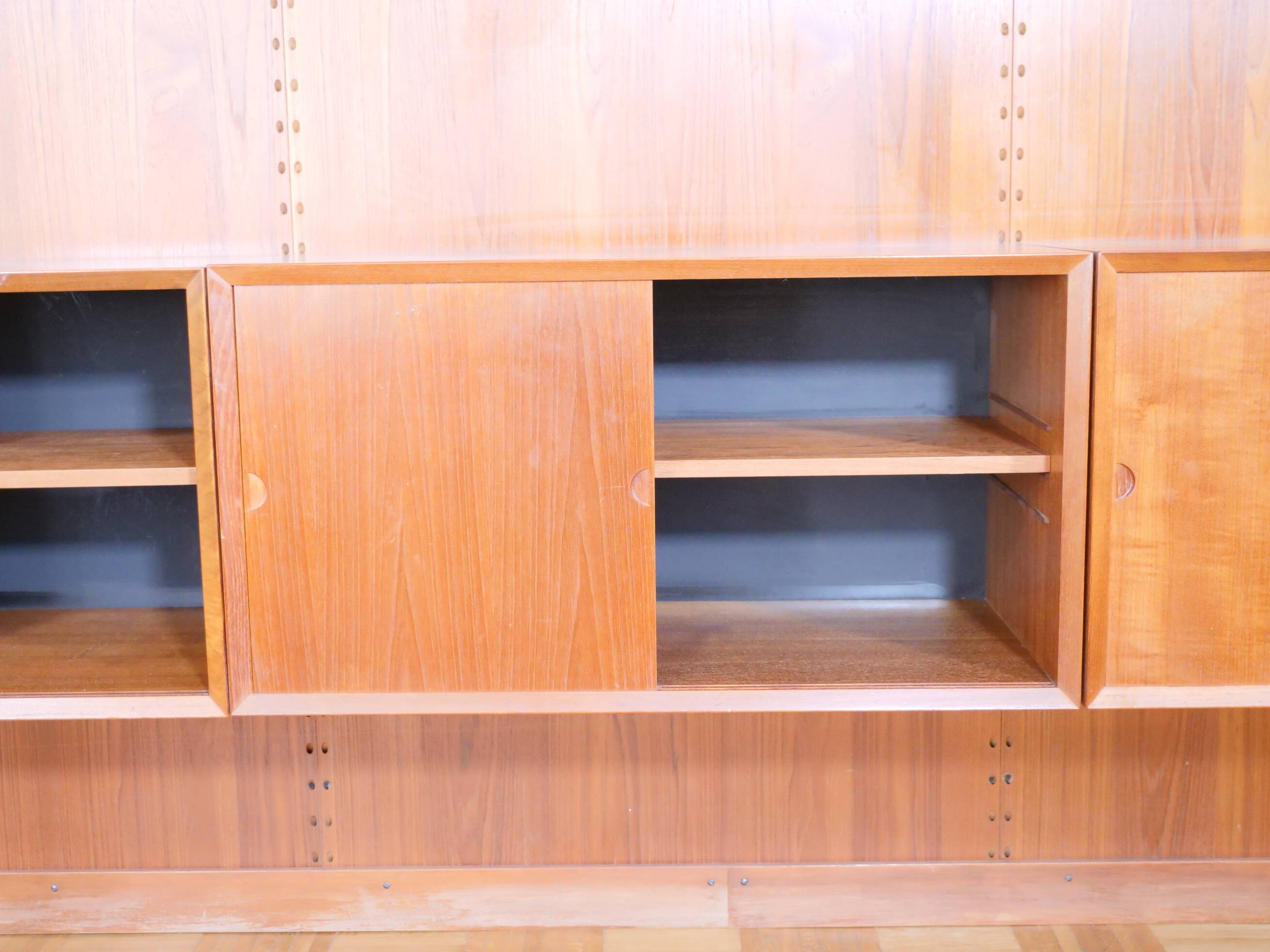 Modular teak shelving system by Poul Cadovius for Cado, 23 Set, 1960s