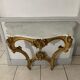 Console style louis xv, bois dorée et marbre, xixème siècle