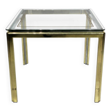 1970s brass and chrome side table renato zevi glass