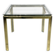 1970s brass and chrome side table renato zevi glass