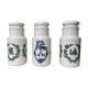 Trio of apothecary pots in opaline years 40-50