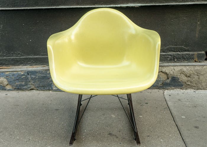 Rocking-chair Eames vintage by Herman Miller - Lemon Yellow