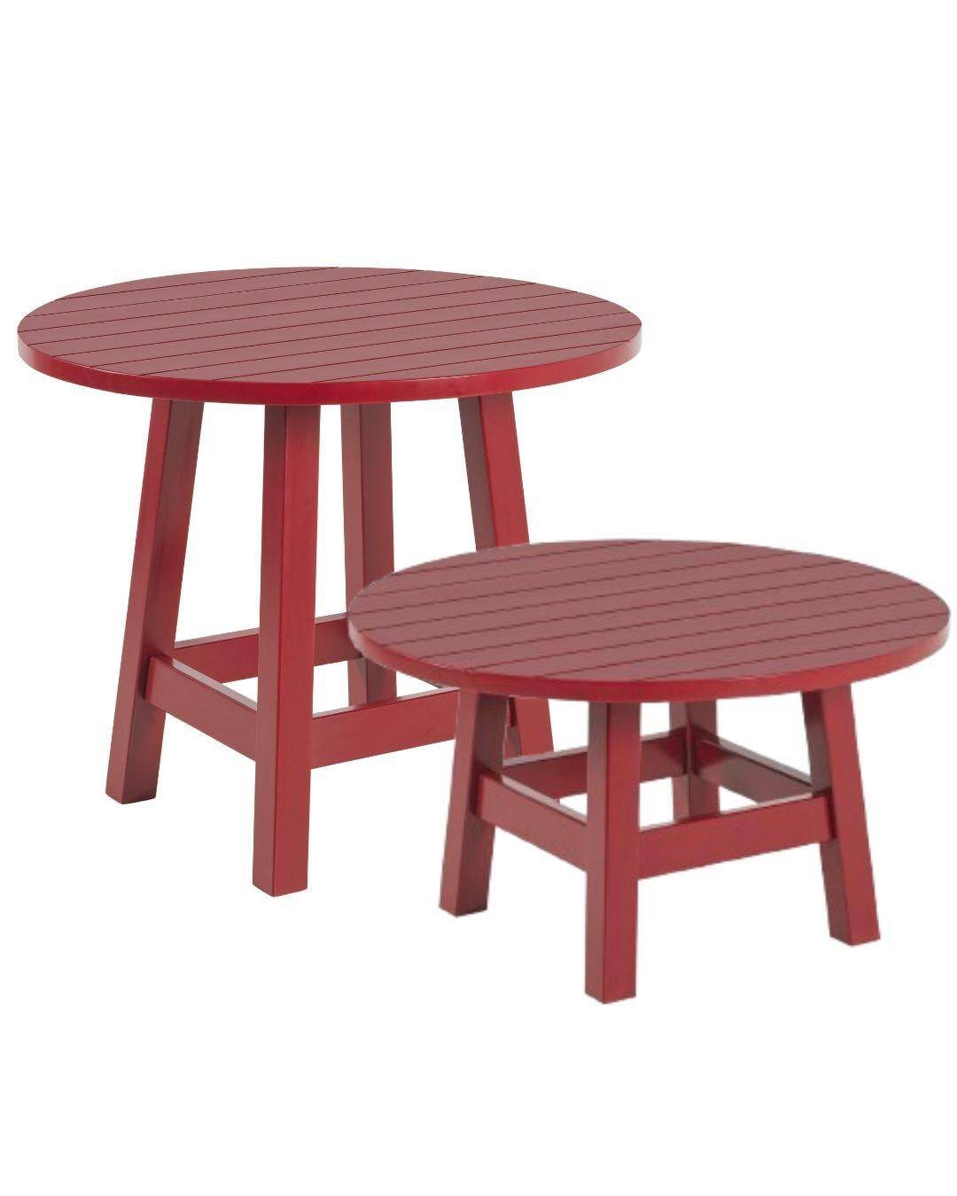 Round coffee table made of solid wood, handmade, Bacon collection.