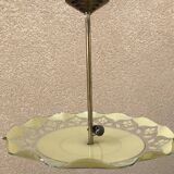 Brass and yellow glass hanging lamp