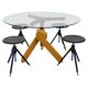 Italian Postmodern Adjustable "Screw" Dining Table and Four Stools in the Style
