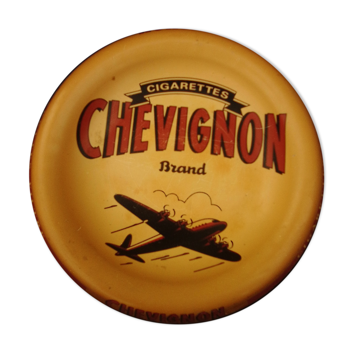 Cendrier Chevignon en métal diam 15 cm