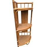 Rattan corner shelf