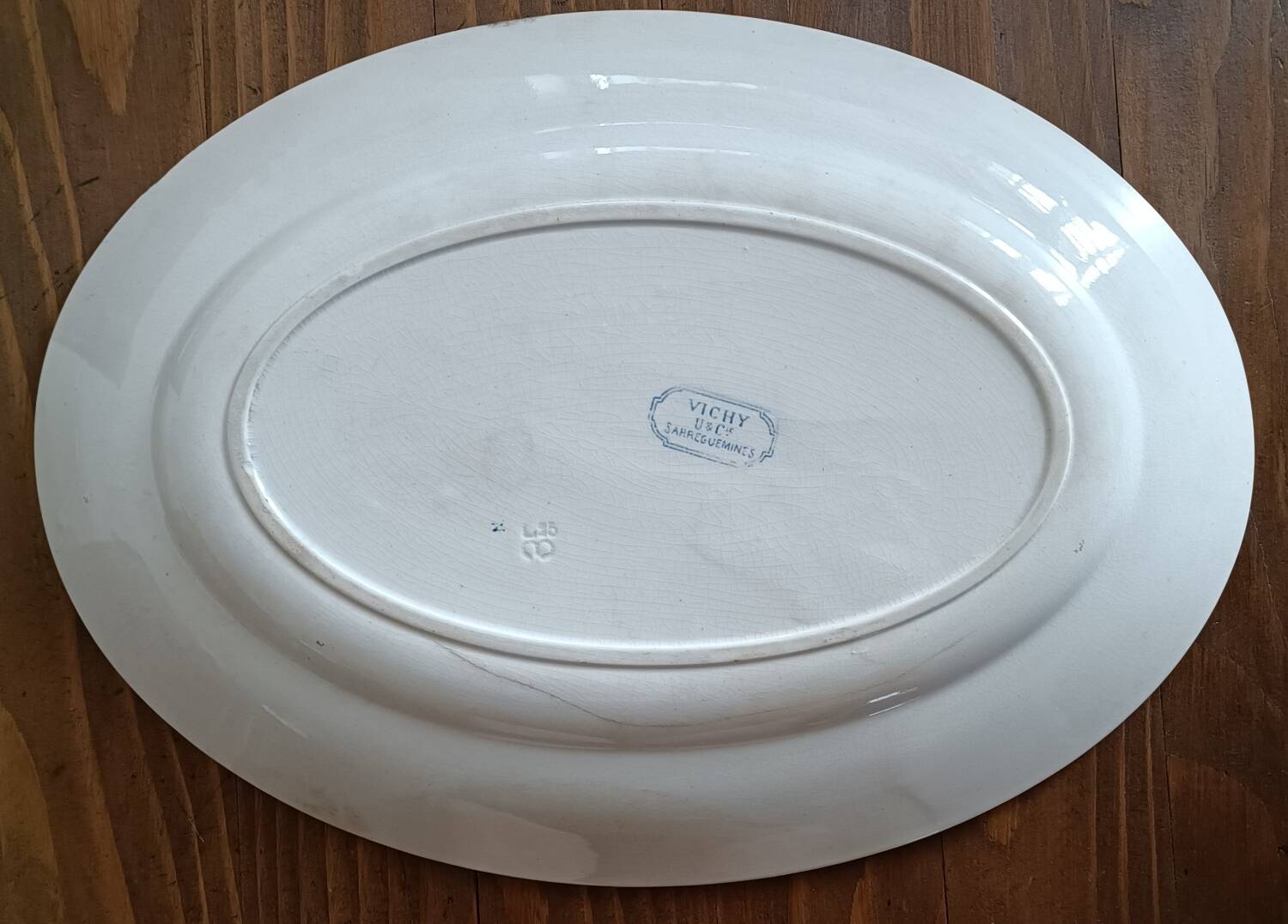 Oval iron earth dish Sarreguemines