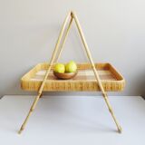 Plateau en bambou et rotin