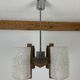 Lustre scandinave perspex et bois, 4 feux