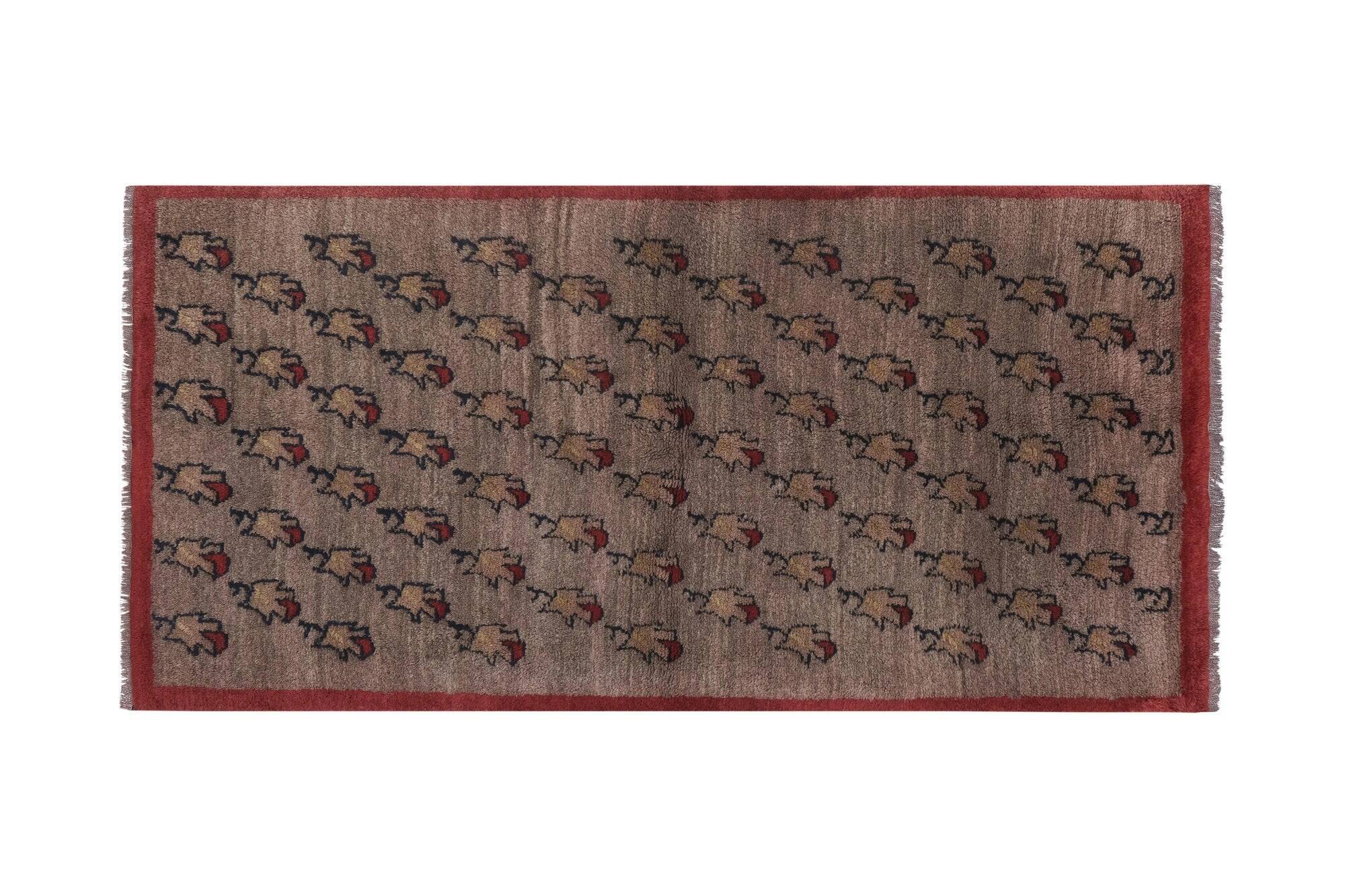 Vintage handmade Turkish rug 110x210 cm