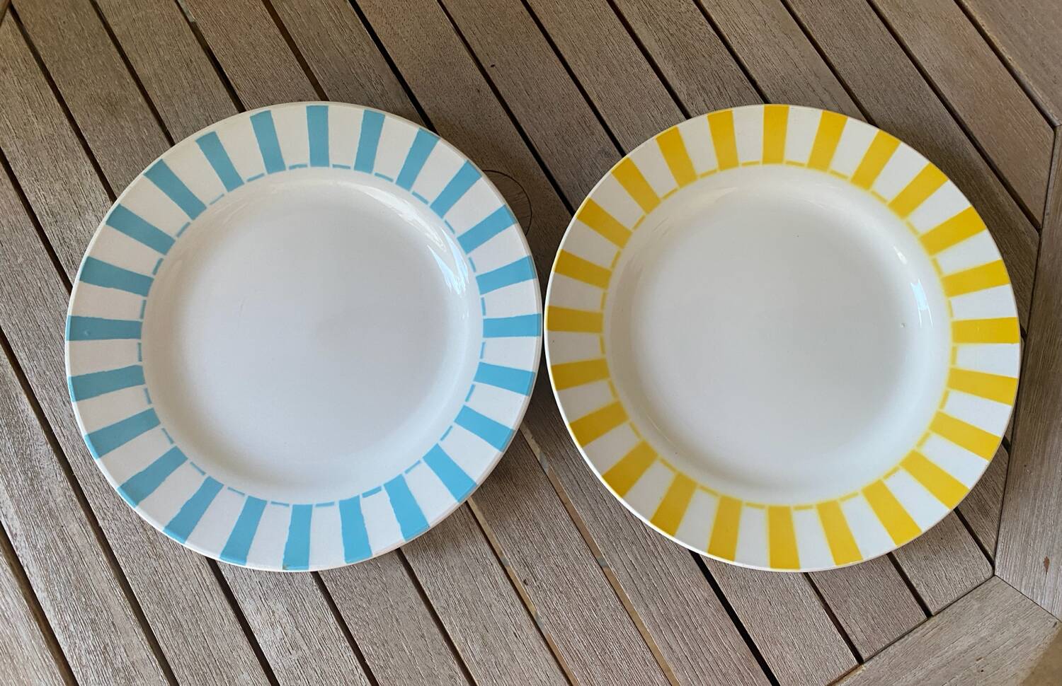 Set of 2 Digoin Sarreguemines dinner plates
