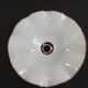 Vintage lampshade in white opaline glass with a wavy amber edge – Pendant or light