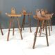 Ensemble de 6 tabourets de bar brutalistes, années 1960