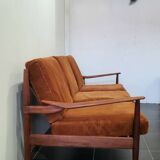 Scandinavian vintage 3-seater sofa in solid wood