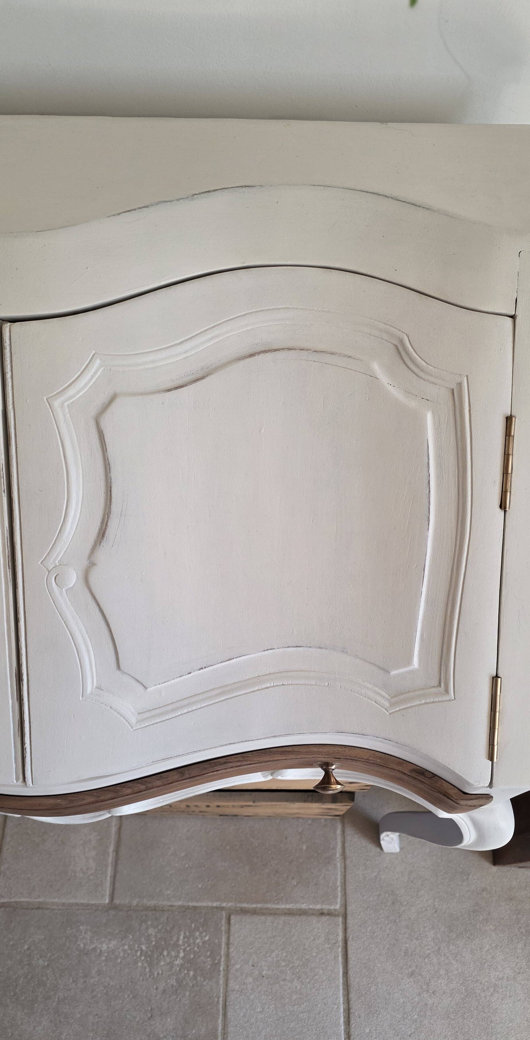 Rococo white foam wood secretary