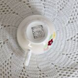 Vintage Salins earthenware coffee cup - Floral pattern