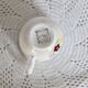 Vintage Salins earthenware coffee cup - Floral pattern