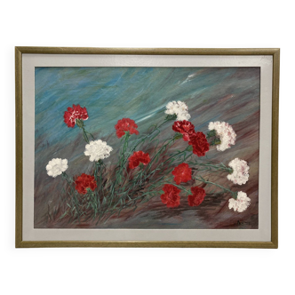 Vintage carnation painting