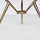 Italian tripod triangle coffee table brass and glass Italy 1950