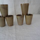 6 glasses vintage Digoin sandstone cups
