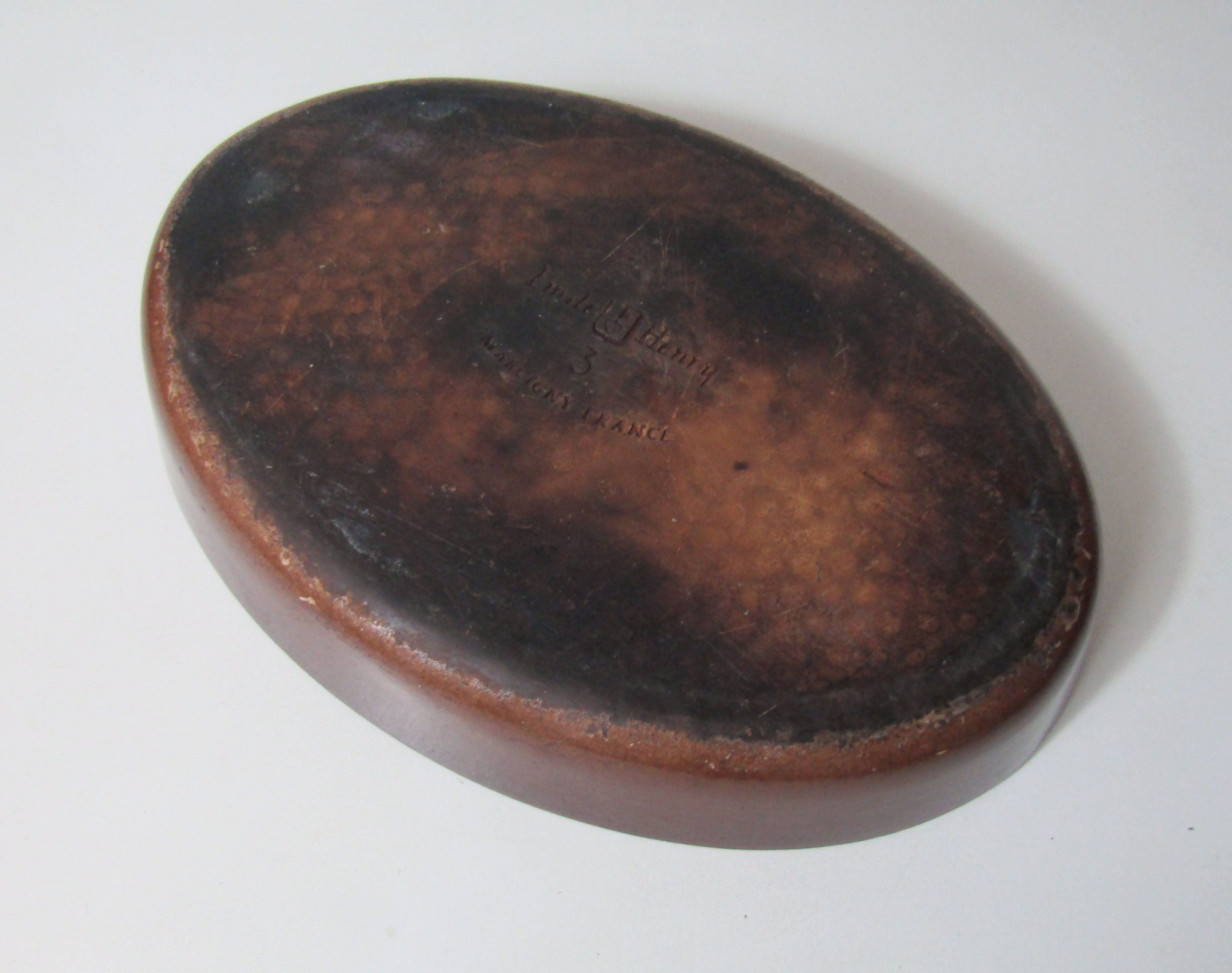 Terracotta fire dish refractory Emile Henry 44x30cm vintage
