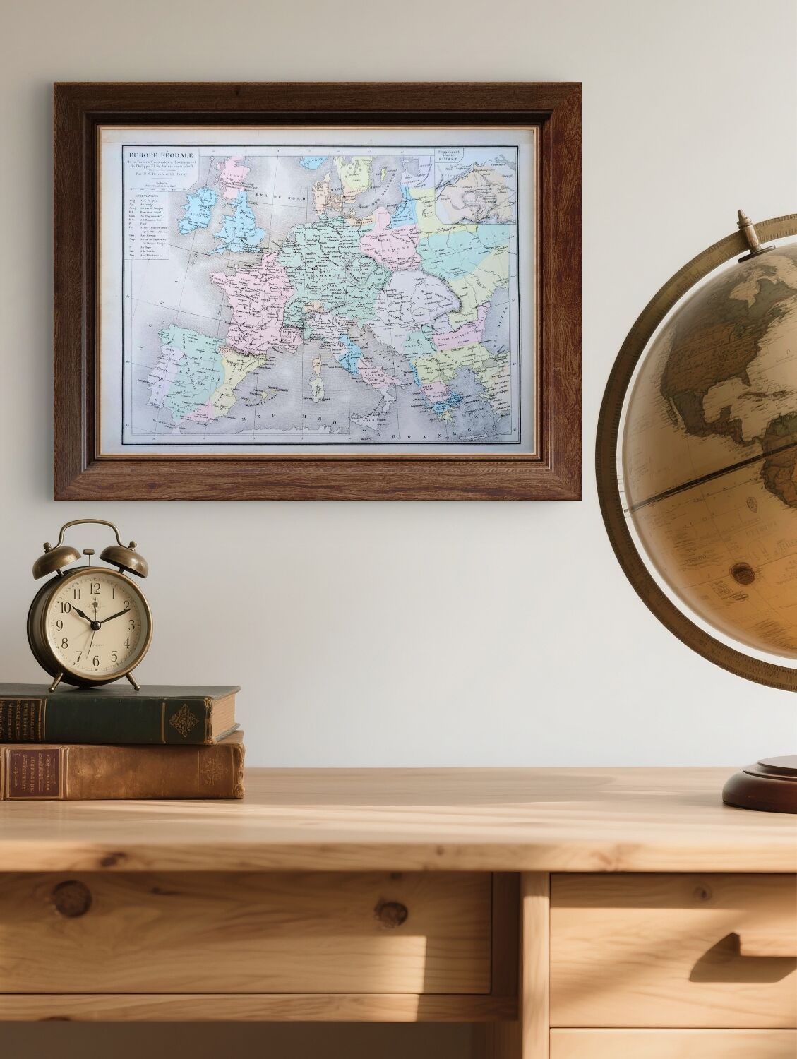 Feudal Europe, original map printed in 1879.