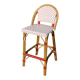 Vintage red and white rattan back bar stool 1970-80